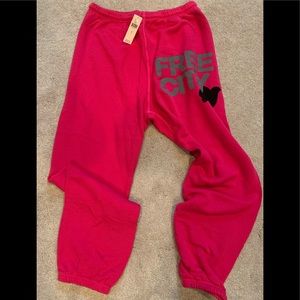 Brand new w tags. Free City super fluff sweatpants. Large. Pink Rose